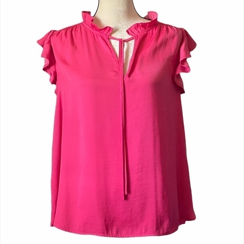 WHO WHAT WEAR-PINK SHORT SLEEVE TOP-SIZE L…